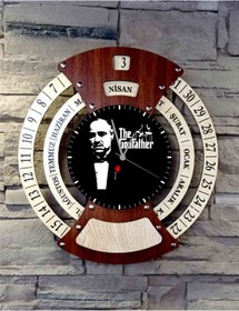 Resim Serem Hediyelik The Godfather Baba Saati Ahşap Sonsuz Takvimli Maya Saati The Godfather Baba 