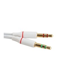 Resim 3.5 MM Altın Uçlu Stereo Kulaklık Dönüştürücü Çoklayıcı Kablo 20 CM 