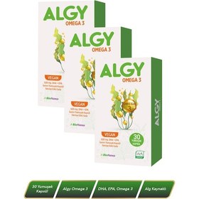 Resim Algy Omega 3 Vegan 500 Mg Dha + Epa 30 Yumuşak Kapsül 3 x 30 Kapsül 