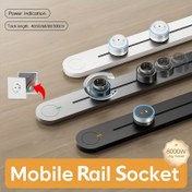 Resim Ofis/Ev/Masaüstü/Mutfak Çıkarılabilir EU Priz Ray Tipi Elektrik Adaptör Depolama Genişletme Taşınır Güç Alüminyum Duvar Montajlı Rail, Anahtar Yerine Geçen Bağımsız Kontrollü Besleme Dekorasyon Devre Transformasyonu Basit Yüksek Güç 