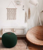 Resim Koza Home Fluffy Örgü Puf Yeşil 