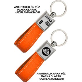 Resim Promosyon Denizi Ön Yüz Lotus Logolu Arka Yüz Plakanıza Özel Turuncu Anahtarlık 