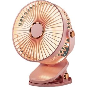 Resim Küçük Taşınabilir Klipsli Masa Vantilatörü, Şarj Edilebilir, 7 Pembe, 