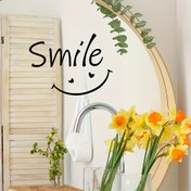 Resim Gülümse Hayat Su Geçirmez Vinil Çıkartmalar - Ayna, Cam Kapı ve Duvarlar İçin Modern Yazı Baskılı Dekoratif Yapışkan Ev, Banyo, Gardırop veya Araba Camı Süslemesi 