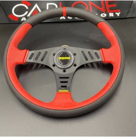 Resim carlone Momo Direksiyon 32cm Kırmızı Detaylı- Yarış Spor Direksiyonu 