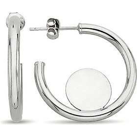 Resim Argentum Concept - Gümüş Tasarım Pullu Halka Küpe - K093201 