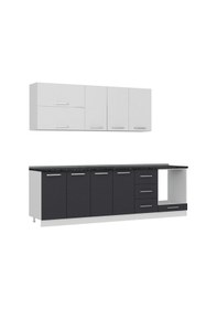 Resim Minar 265 Cm Mutfak Dolabı Beyaz Antrasit 265-A6 Beyaz 