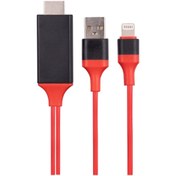 Resim Kırmızı-Siyah Lightning To Hdmi + Usb 2M Mobil Telefon Uyumlu Kablo Hy-Xo52 Hytech