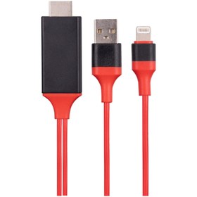 Resim Kırmızı-Siyah Lightning To Hdmi + Usb 2M Mobil Telefon Uyumlu Kablo Hy-Xo52 Hytech