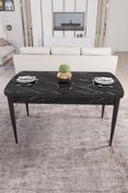Resim Canisa Concept Ege Serisi 70x114 Açılabilir Siyah Mermer Desen Mutfak Masası 