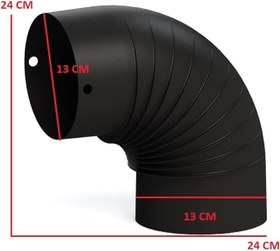 Resim BABA'S BBQ & SOBA MAT SİYAH EMAYE SOBA BORUSU A DİRSEĞİ-ÇAP: 13 CM 