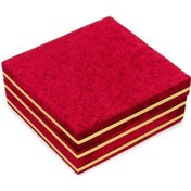 Resim Ihvanonline Kadife Kaplı Sandık Hediyelik, Dekor Kırmızı 