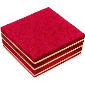 Resim Ihvanonline Kadife Kaplı Sandık Hediyelik, Dekor Kırmızı 