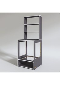 Resim Kenzlife ankastre fırın dolabı ismihan gri 165*60*56 mutfak raflı 