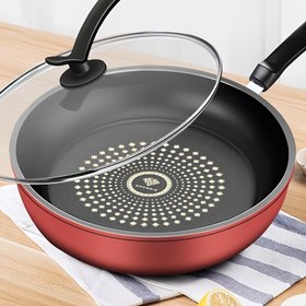 Resim 3 Parça Set Tencere Kapağı + Spatula + 9.45 inç Yapışmaz Döküm Tava - Yıldız Edisyonu, Bulaşık Makinesinde Yıkanabilir, Düz İndüksiyon Ocaklarla Uyumlu, Karışık Yumurta, Biftek ve Tost İçin Mükemmel, Gaz ve Elektrikli Ocağa Uygun 