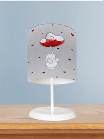 Resim Mekta Home Bebek Ve Çocuk Odası Fil Ve Kalpli Balon Desenli Abajur 