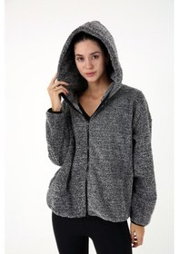 Resim Scorp Voyage Kadın Peluş Kapüşonlu Sweatshirt Gri Standart Çok Renkli 