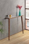 Resim Resmo Esperanza Dresuar Ceviz 92x20cm Doğal Masif Ayaklı Raf Salon Mutfak Antre Hol Koridor 