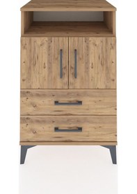 Resim Hyperion Komodin 2 Raflı 2 Çekmeceli 2 Kapaklı 60x44x96 Çam-çam Çam 