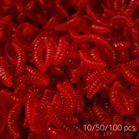 Resim 10/50/100 adet Simüle Gerçekçi Solucan Balık Yemi Luminöz 2cm/0.79 inç Yapay Biyonik Yumuşak Solucan Yem Açık Hava Balıkçılık Ekipmanları 