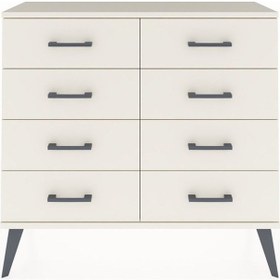 Resim Arges Şifonyer 8 Çekmeceli 88x30x80 Antrasit-aytaşı Aytaşı 