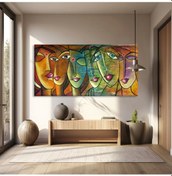 Resim Yüzler Ve Duygular Kanvas Tablo 