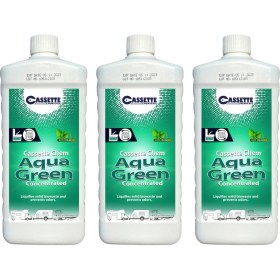 Resim Cassette Karavan Tekne Tuvalet Kimyasalı Aqua Green Concentrated Portatif ve Kasetli Tuvalet Atık Parçalayıcı Koku Giderici 3'lü Avantajlı Paket 