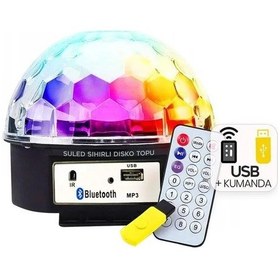 Resim Ledx Gm-0803b Sihirli Led Dönen Disko Topu Hoparlör Kablosuz Usb/mp3/bluetooth Kumandalı 360 Derece - 225429 