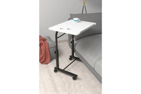 Resim Depolife Eğim Yükseklik Ayarlı Laptop Sehpası Kahvaltı Ders Çalışma Bilgisayar Ofis Yemek Masası Metal Ayak 