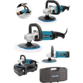 Resim Graizer Alman 2600 Watt 6 Kademe Devir Ayarlı Polisaj Zımpara Pasta Cila Makinesi Mavi 