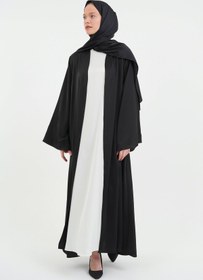 Resim Şakika Siyah Kadın Aysha Abaya Ferace & Şal - Boy 135 cm 