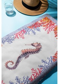 Resim Dijital Baskı Plaj Deniz Havlusu Deniz Atı Desenli Peştamal Hvl0110 Renkli 