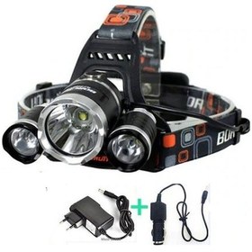 Resim Boruit Led Kafa Feneri 3000Lm Xm-L T6 3000 Lümen 3 Mod Şarjlı Siyah 