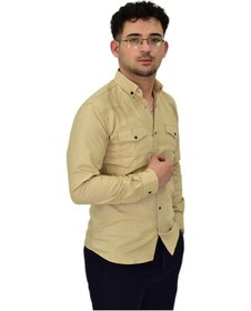 Resim Erkek Spor Likralı Gömlek Bgl-st04343 Bej 