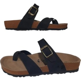 Resim Voga Siyah Kadın Rahat Hafif ve Şık Parmak Arası Terlik 