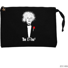 Resim Einstein Emc2 Siyah Clutch Astarlı Cüzdan / El Çantası - Siyah 