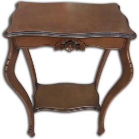 Resim Bengi Ticaret Fiskos Çiçeklik 4AYAK Oymalı Model Parlak Ihlamur Ağacı Ayak Parlak Ceviz Mdf Tabla El Yapım 