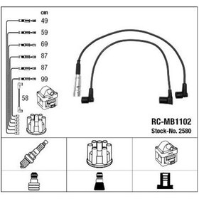 Resim Ngk 2580 Atesleme Kablosu Setı Mercedes M110 W123 S123 C123 W460 W126 R107 A1101506318 