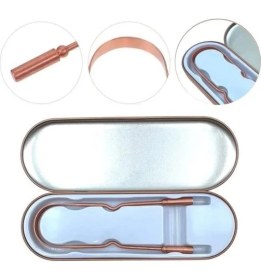 Resim Bfs Bakır Oil Pulling Yağ Çekme Dil Plak Temizleme Aleti Dil Fırçası Sıyırıcı Dil Kaşığı 