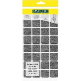 Resim Pacific Gri Yapışkanlı Keçe (25 mm x 25 mm) 