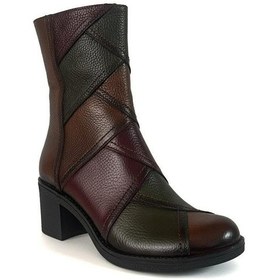 Resim Taba Multi Kadın Hakiki Deri Topuklu Bot 074.603 Taba 