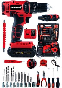 Resim Stilmax STN2069 Bakır Sargılı Turbo Şarjlı Setli Darbeli Matkap 58 V 