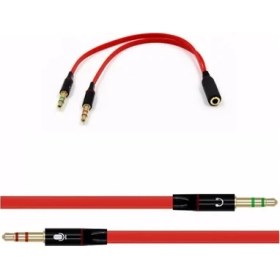 Resim İstanbul Teknoloji Kulaklık Mikrofon Ayırıcı Splitter 2x3.5 mm Yüksek Kalite Stereo Kablo 
