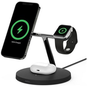 Resim Belkin Wız009vfbk-v2 Boostcharge Pro 3in1 Qi2 15w Magsafe Şarj Standı - Siyah 