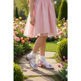 Resim Kiko Kids Deniz Kızı Şeffaf Kız Çocuk Topuklu Abiye Ayakkabı Lila 