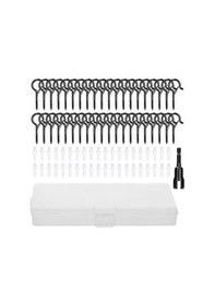 Resim Dancemonkey Siyah Metal Q-hanger Kancaları Seti, Dış Mekan Işık Zincirleri İçin 