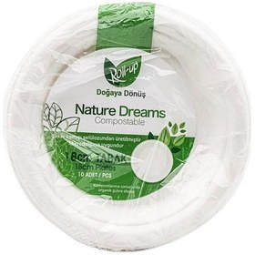 Resim Roll-up Nature Ekolojik Karton Kağıt Parti Tek Kullanımlık Tabak - 18 Cm. - 50 Adetlik 10 Paket 