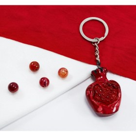 Resim Bolluk, Bereket Sembolü Seramik Nar Figürlü Anahtarlık, Hediyelik Çanta Süsü 