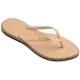 Resim Havaianas Bej - Altın Kadın Plaj Terliği Slım Poınt Glıtter-14177 