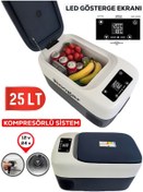 Resim Hooger Eea457 Led Ekran 21-25 Lt Oto Karavan Tekne Tır Buzdolabı 12-24v -20 Derece Hızlı Soğutma 